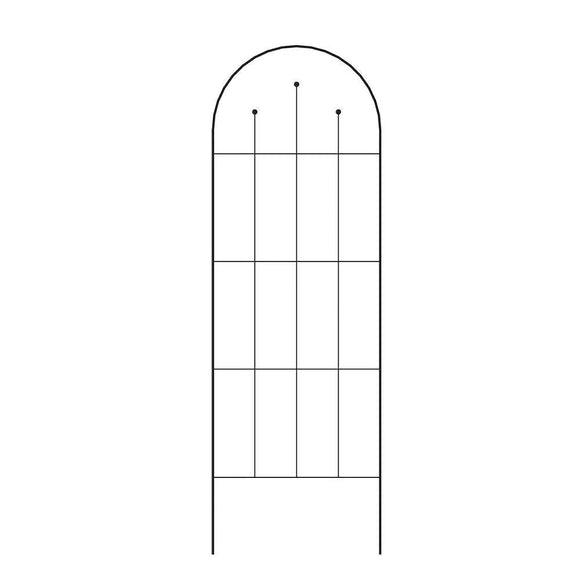 Outdoor 80-inch Tall Garden Trellis in Black Powder Coated Steel Finish - FREE SHIPPING