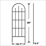 Outdoor 80-inch Tall Garden Trellis in Black Powder Coated Steel Finish - FREE SHIPPING