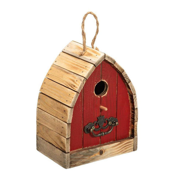 Vintage Farmhouse Style Red Solid Wood Outdoor Birdhouse - FREE SHIPPING
