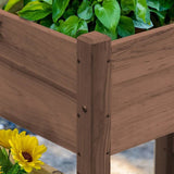 Brown 3 Wooden Elevated Planter Raised Garden Beds - FREE SHIPPING