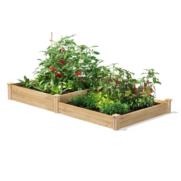 4 ft x 8 ft Cedar Wood 2 Tier Raised Garden Bed - Made in USA - FREE SHIPPING