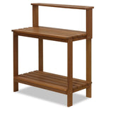 Solid Meranti Wood Outdoor Garden Potting Bench Table with Bottom Shelf - FREE SHIPPING