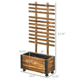 Farmhouse Rustic Wooden Raised Garden Bed Planter with Trellis on Wheels - FREE SHIPPING