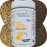 Flawn Seed Kits container with label on a textured brown background
