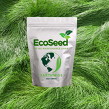 EcoSeed package on a background of green grass EcoSeed - The No Maintenance Lawn, Fine Fescue Lawn Mix, Eco-Friendly Grass