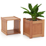 Farmhouse Durable Outdoor Wooden Planter Box with Garden Bench - FREE SHIPPING