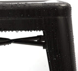 Set of 4 - 24-in. Indoor/Outdoor Backless Stacking Black Metal Barstools - FREE SHIPPING