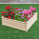 Solid Fir Wood 3.3 ft x 3.3 ft Raised Garden Bed Planter Box - FREE SHIPPING