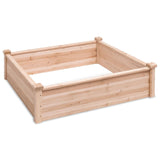 Solid Fir Wood 3.3 ft x 3.3 ft Raised Garden Bed Planter Box - FREE SHIPPING