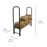 4-Ft Heavy Duty Steel Black Metal Firewood Rack - Easy to Assemble - FREE SHIPPING