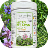 Flawn Seed Kits Micro Bee Lawn Seed Kit with a natural background of grass and flowers