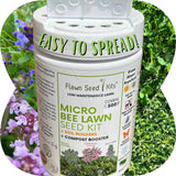 Flawn Seed Kits Micro Bee Lawn Seed Kit with text 'Easy to Spread!' on a green background.
