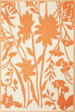 Floral pattern with orange flowers on a white background Bellingrath Salmon