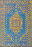Decorative rug with Turkish Blue and yellow geometric pattern