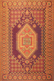 Decorative Turkish Rust rug with intricate patterns and colors