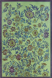 Floral patterned Wildflowers Eggplant rug with green background