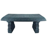 Black Fiber-Clay Resin Outdoor Garden Bench in Stone Finish - FREE SHIPPING