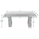 Black Fiber-Clay Resin Outdoor Garden Bench in Stone Finish - FREE SHIPPING
