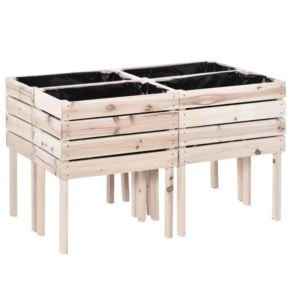 Farmhouse 4 Piece Wooden Elevated Raised Garden Bed Planter Box - FREE SHIPPING
