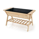 Farmhouse 2 Tier Large Outdoor Natural Wooden 5-ft Raised Garden Bed Planter Box - FREE SHIPPING