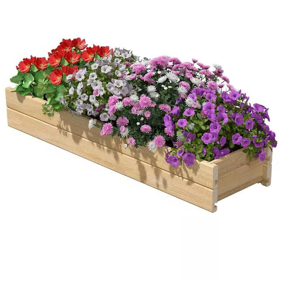 Unfinished Cedar Wood Garden Planter Box 46-inch x 11-inch - Made in USA - FREE SHIPPING