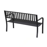 Outdoor Black Metal Garden Bench with 550 lb Max Weight Capacity - FREE SHIPPING