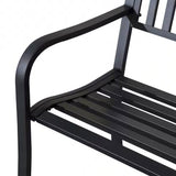 Outdoor Black Metal Garden Bench with 550 lb Max Weight Capacity - FREE SHIPPING