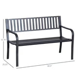 Outdoor Black Metal Garden Bench with 550 lb Max Weight Capacity - FREE SHIPPING