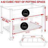 Outdoor Wood Raised Garden Bed Planter Box Cart on Wheels 46-inch x 22-inch - FREE SHIPPING