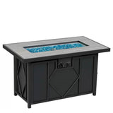 42-inch Outdoor Propane Gas Fire Pit Patio Table with Blue Fire Glass - FREE SHIPPING