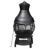 45-inch Black Cast Iron and Steel Outdoor Fire Pit Chimenea - FREE SHIPPING