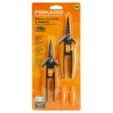 Fiskars precision trimming and shaping tool set in orange packaging