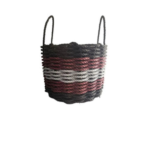 Five Stripe Rope Storage Basket Black, Burgundy, Gray - FREE SHIPPING