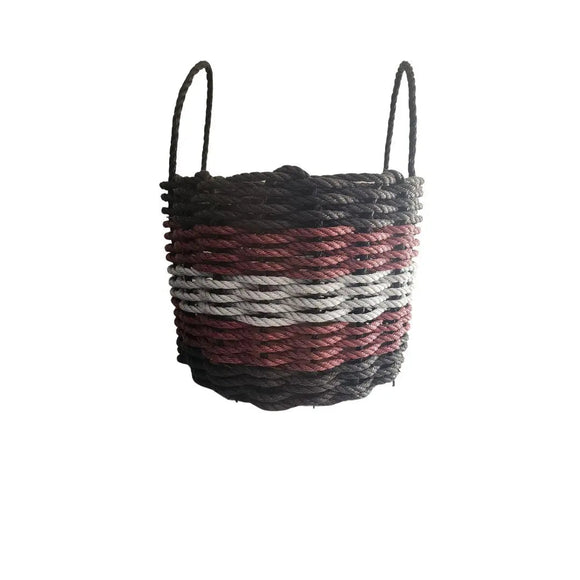 Five Stripe Rope Storage Basket Black, Burgundy, Gray - FREE SHIPPING