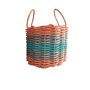 Five Stripe Rope Storage Basket Orange, Gray and Teal - FREE SHIPPING