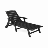 Black Flat Chaise Lounge on a white background