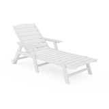 White Flat Chaise Lounge on a white background