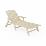 Beige Flat Chaise Lounge on a white background