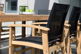 Rinjani Rectangular Teak Table and Fortuna Armchair Dining Set