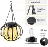 2 Pack SmartYard Solar Hanging Lanterns Outdoor Waterproof 15" Pumpkin Shape