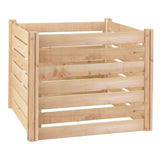 Wooden compost bin on a white background