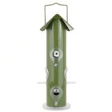 Outdoor Patio Garden 6-Perch Olive Green Metal Tube Bird Feeder - FREE SHIPPING