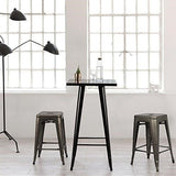 Set of 4 - 24-in. Indoor/Outdoor Backless Stacking Gunmetal Grey Metal Barstools - FREE SHIPPING