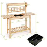 Solid Wood Garden Potting Bench Table with Bottom Shelf and Removeable Sink - FREE SHIPPING