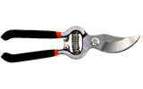 Gardening shears with black handles on a white background