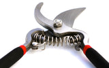 Garden pruner with black handles on a white background