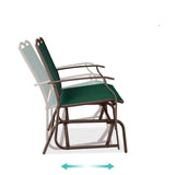 2 Seat Mesh Patio Loveseat Swing Glider Rocker with Armrests in Hunter Green - FREE SHIPPING