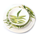 Floating Leaves Dessert Plate - Green