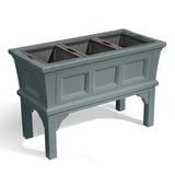 Green Rectangular Raised Garden Bed Planter Box with 3 Removeable Trays - FREE SHIPPING