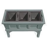 Green Rectangular Raised Garden Bed Planter Box with 3 Removeable Trays - FREE SHIPPING